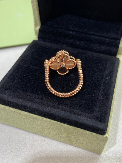 [Amore Jewels]CLOVER RIVERSIBLE ROSE GOLD RING