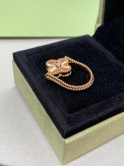 [Amore Jewels]CLOVER RIVERSIBLE ROSE GOLD RING