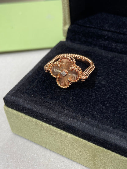[Amore Jewels]CLOVER RIVERSIBLE ROSE GOLD RING