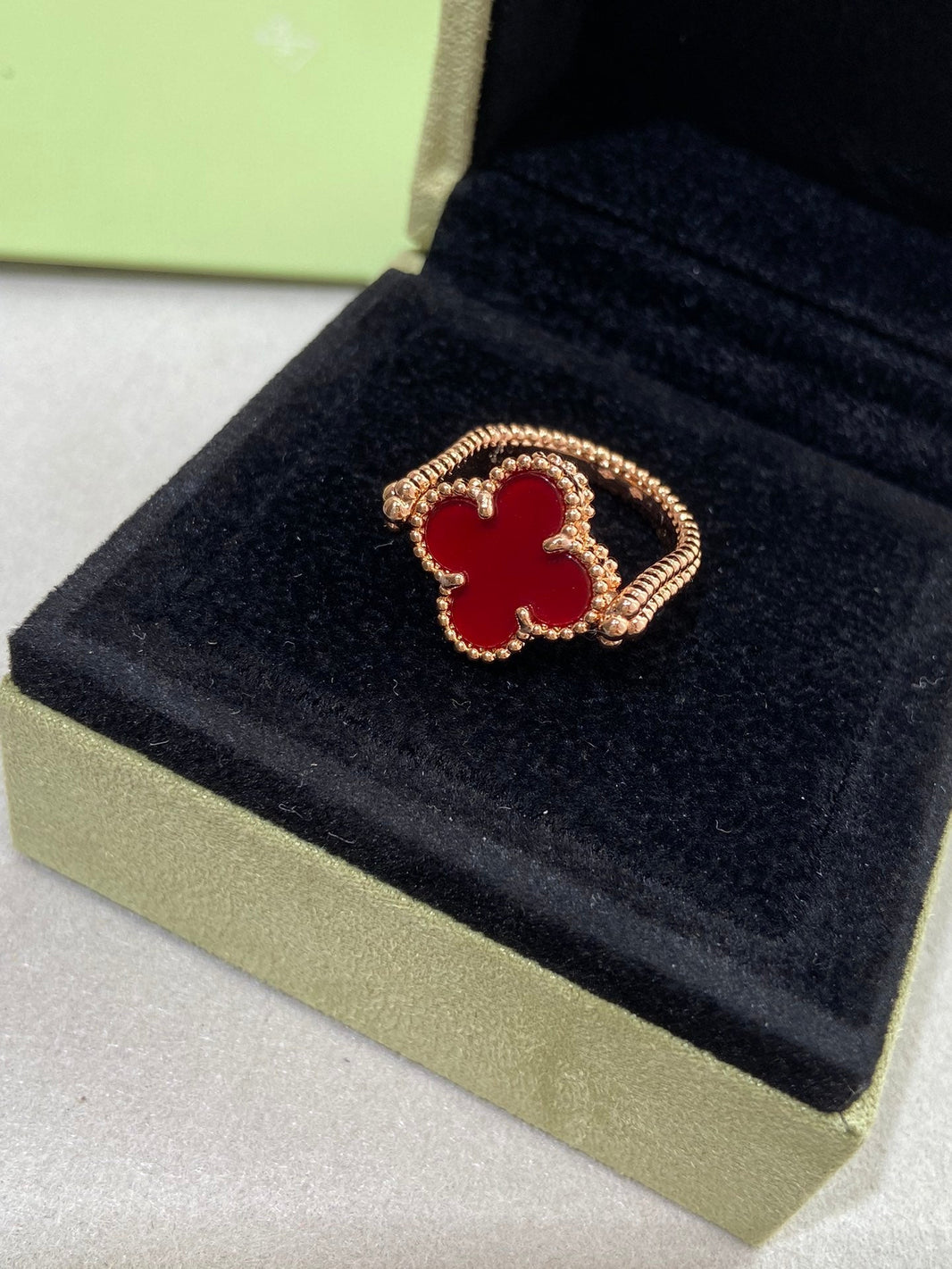 [Amore Jewels]CLOVER RIVERSIBLE PINK GOLD RING
