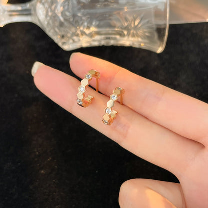 [Amore Jewels]BEE LOVE DIAMOND HOOP EARRINGS