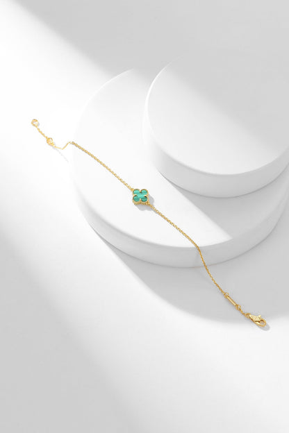 [Amore Jewels]CLOVER BRACELET MALACHITE 1 MOTIF