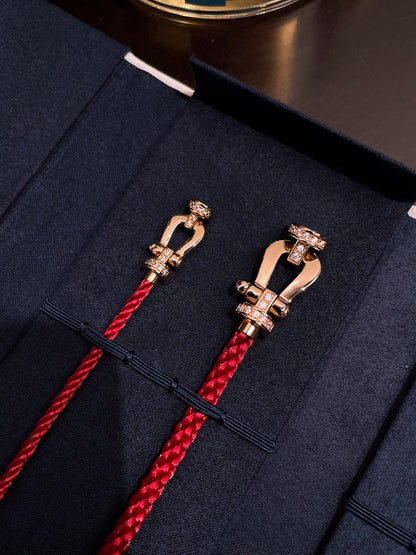 [Amore Jewels]FORCE 10 HALF DIAMOND PINK GOLD RED CORDERI LARGE AND MEDIUM MODEL