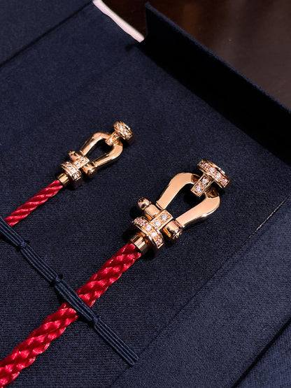 [Amore Jewels]FORCE 10 HALF DIAMOND PINK GOLD RED CORDERI LARGE AND MEDIUM MODEL