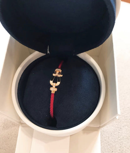 [Amore Jewels]FORCE 10 HALF DIAMOND PINK GOLD RED CORDERI LARGE AND MEDIUM MODEL
