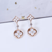 [Amore Jewels]STAR AND SUN PINK GOLD MOP DROP EARRINGS