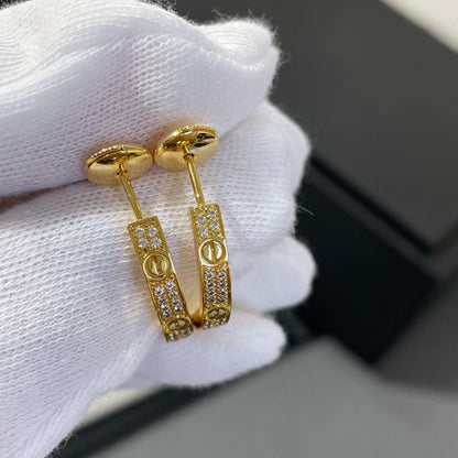[Amore Jewels]LOVE DIAMOND GOLD HOOP EARRINGS