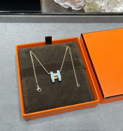 [Amore Jewels]POP H SKY BLUE NECKLACE
