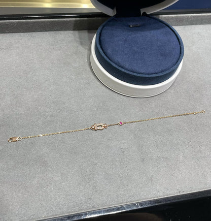 [Amore Jewels]FORCE 10 DIAMOND CHAIN LINK PINK GOLD BRACELET