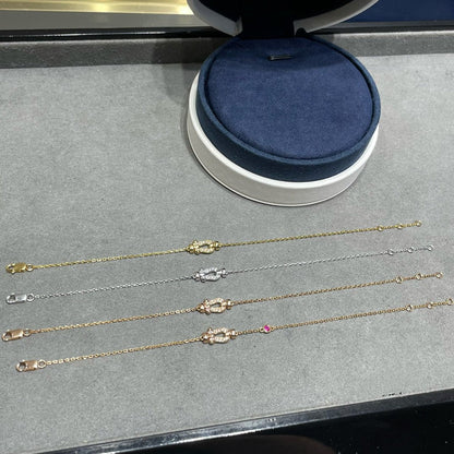 [Amore Jewels]FORCE 10 DIAMOND CHAIN LINK PINK GOLD BRACELET