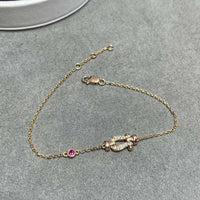 [Amore Jewels]FORCE 10 DIAMOND CHAIN LINK PINK GOLD BRACELET