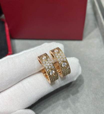 [Amore Jewels]LOVE 5.5MM DIAMOND PAVED EARRINGS