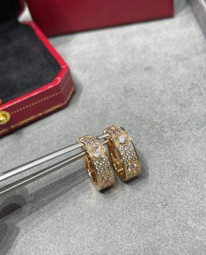 [Amore Jewels]LOVE 5.5MM DIAMOND PAVED EARRINGS