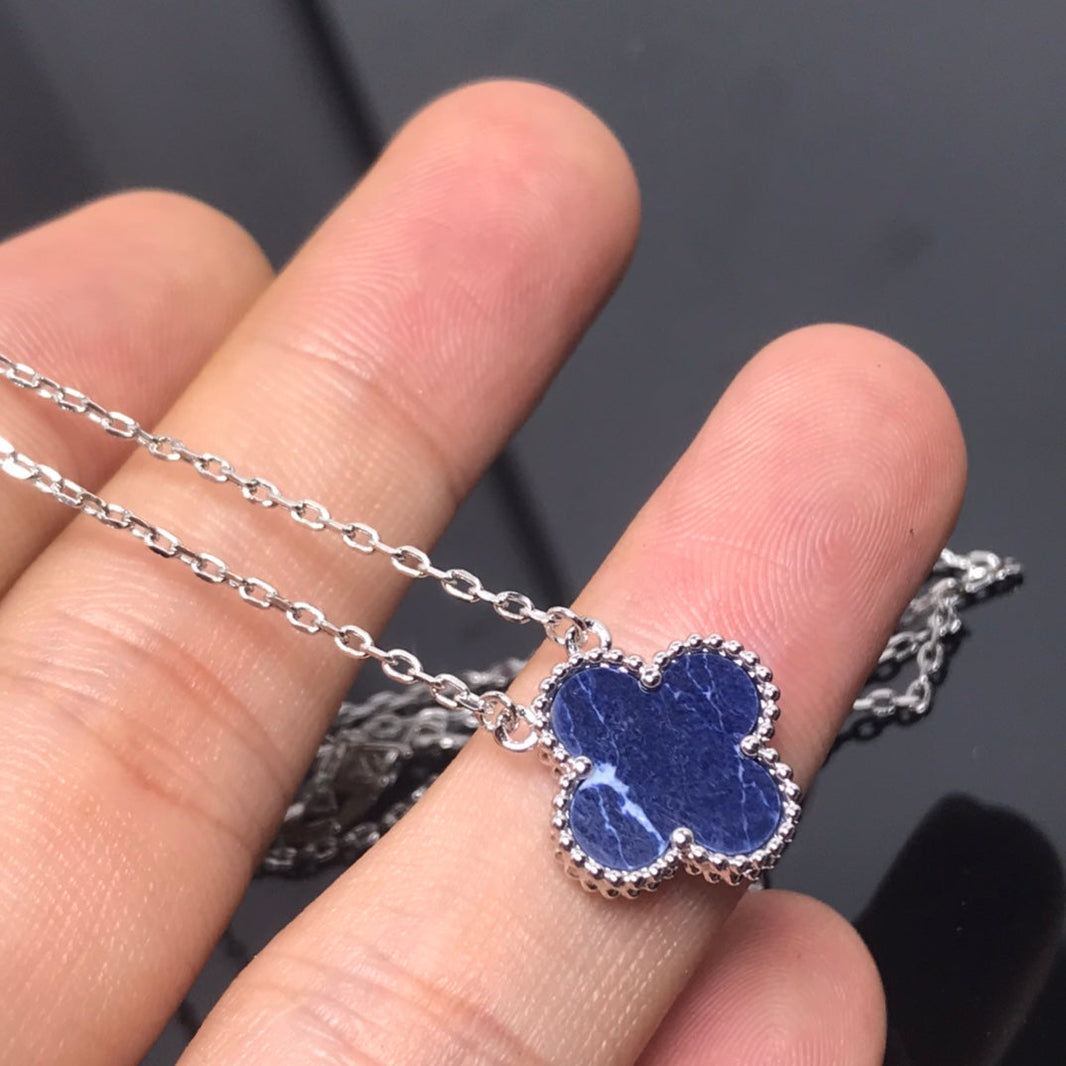 [Amore Jewels]CLOVER PIETERSITE SILVER LONG NECKLACE