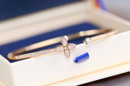 [Amore Jewels]IDYLLE PINK GOLD OPEN BRACELET DIAMOND PAVED