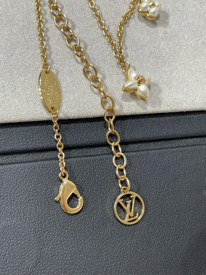 [Amore Jewels]FLOWERGRAM GOLD MOP DOUBLE ROW NECKLACE