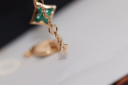 [Amore Jewels]STAR AND SUN 4 MOTIF PINK GOLD MALACHITE BRACELET