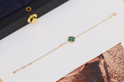 [Amore Jewels]STAR AND SUN 4 MOTIF PINK GOLD MALACHITE BRACELET