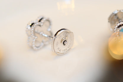[Amore Jewels]CLOVER MINI TURQUOISE SILVER STUD EARRINGS
