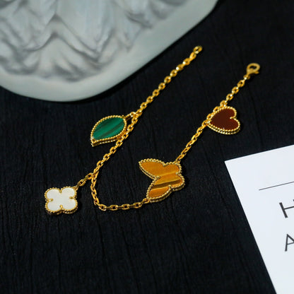 [Amore Jewels]LUCKY SPRING 5 MOTIF GOLD BRACELET