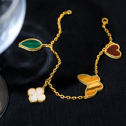 [Amore Jewels]LUCKY SPRING 5 MOTIF GOLD BRACELET