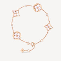 [Amore Jewels]STAR AND SUN 4 MOTIF WHITE MOP PINK GOLD BRACELET