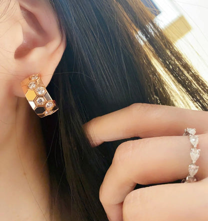 [Amore Jewels]BEE LOVE DIAMOND HOOP EARRINGS