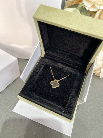 [Amore Jewels]CLOVER ROCK CRYSTAL ROSE GOLD NECKLACE