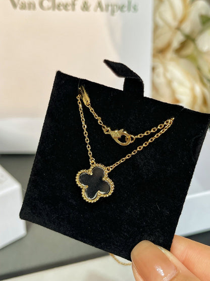 [Amore Jewels]CLOVER ROCK CRYSTAL ROSE GOLD NECKLACE