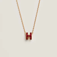[Amore Jewels]HM CLIC RED ENAMEL GOLD NECKLACE