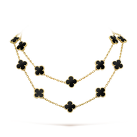 [Amore Jewels]CLOVER 20 MOTIFS ONYX NECKLACE
