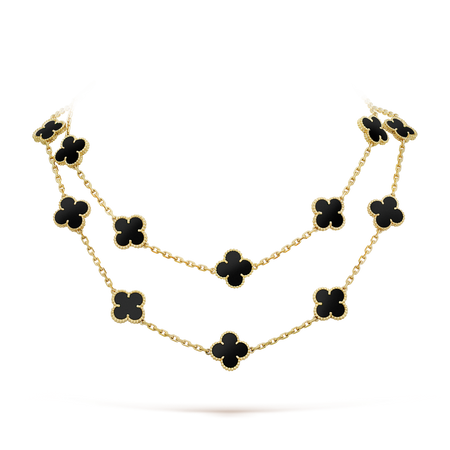 [Amore Jewels]CLOVER 20 MOTIFS ONYX NECKLACE