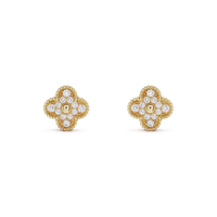 [Amore Jewels]CLOVER MEDIUM 1 MOTIFS FUll DIAMOND EARRINGS