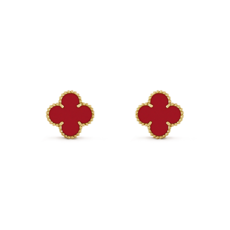[Amore Jewels]CLOVER MINI 9.5MM CARNELIAN EARRINGS