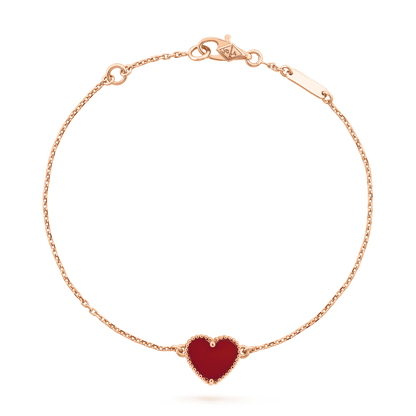 [Amore Jewels]HEART CARNELIAN PINK GOLD BRACELET
