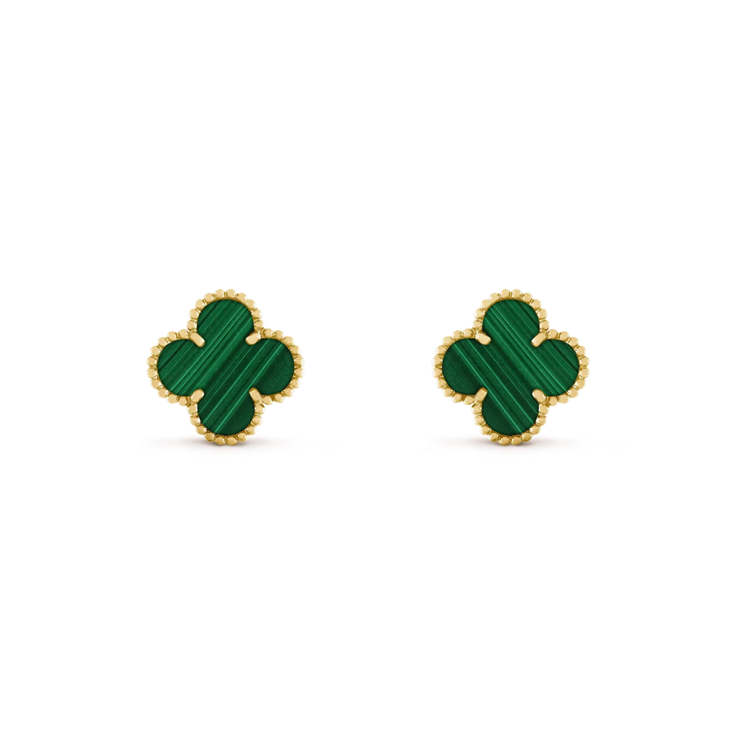 [Amore Jewels]CLOVER MEDIUM 1 MOTIFS MALACHITE  EARRINGS