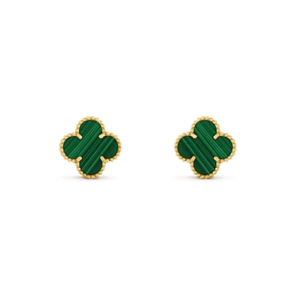 [Amore Jewels]CLOVER MEDIUM 1 MOTIFS MALACHITE  EARRINGS