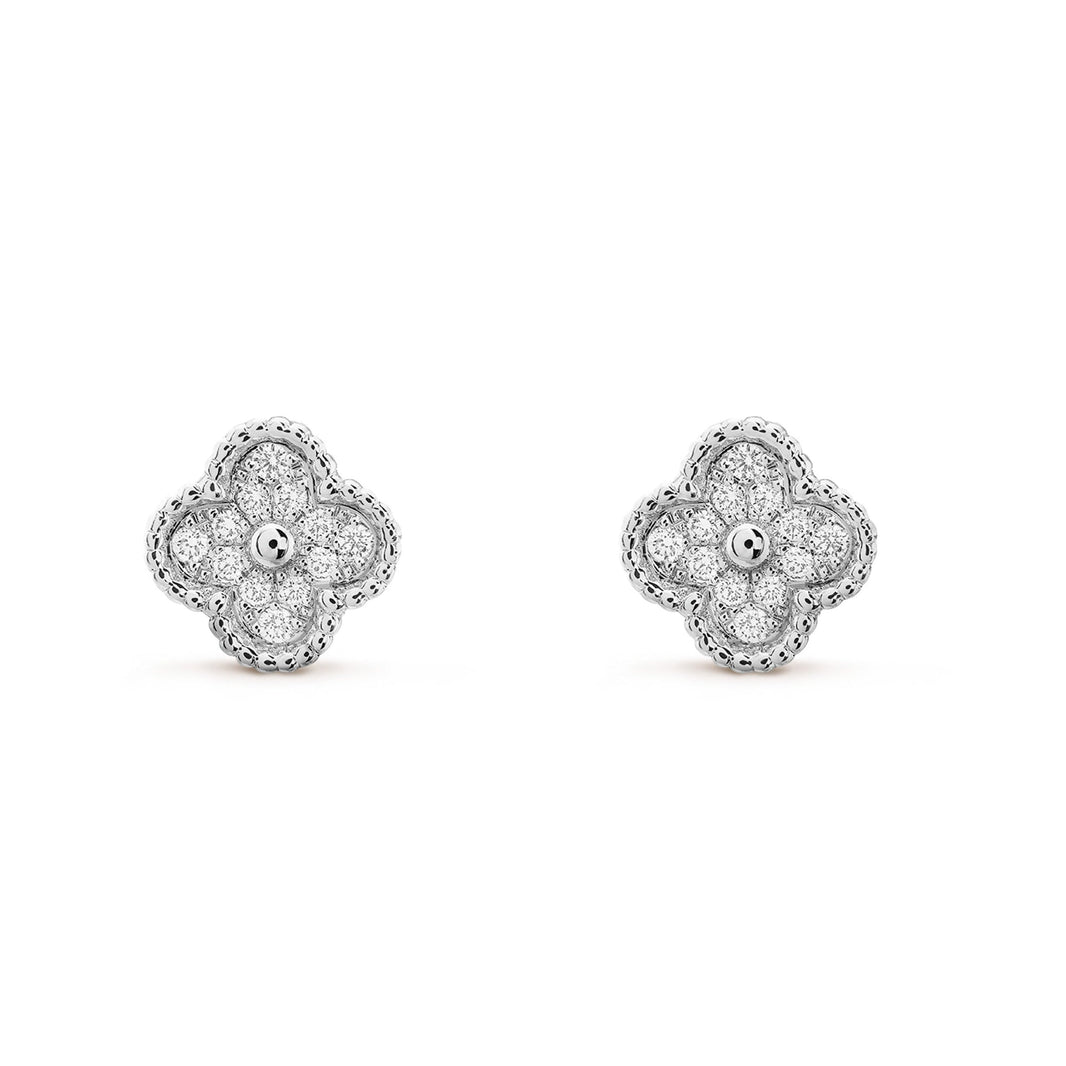 [Amore Jewels]CLOVER MINI DIAMOND STUD EARRINGS