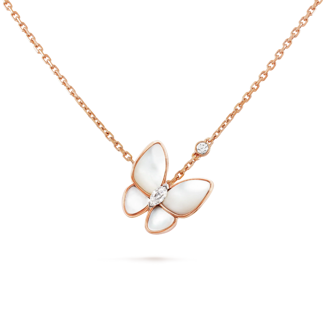 [Amore Jewels]BUTTERFLY MOP DIAMOND NECKLACE