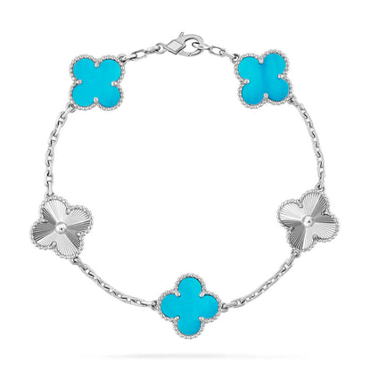 [Amore Jewels] CLOVER 5 MOTIF TURQUOISE BRACELET COLLECTION