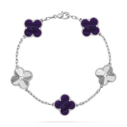[Amore Jewels]CLOVER 5 MOTIF PURPLE STRIPES BRACELET COLLECTION