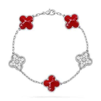 [Amore Jewels]CLOVER 5 MOTIF RED PATTERN BRACELET COLLECTION