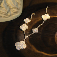 [Amore Jewels]CLOVER BRACELET 5 MOTIF SILVER DIAMOND PAVED