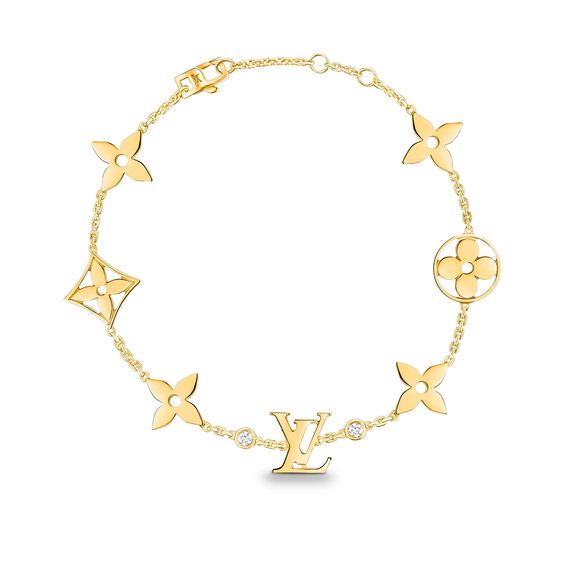 [Amore Jewels]STAR AND SUN 7 MOTIFS GOLD BRACELET