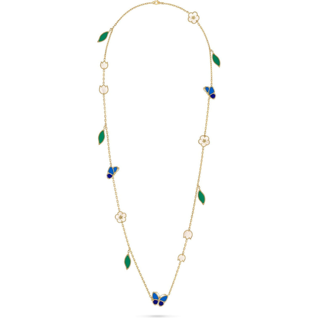 [Amore Jewels]LUCKY SPRING BUTTERFLY 15 FLOWER NECKLACE