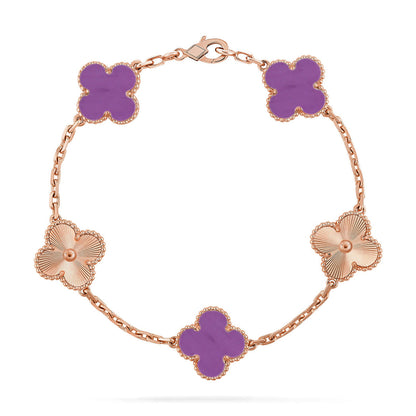 [Amore Jewels] CLOVER 5 MOTIF VIOLET BRACELET COLLECTION