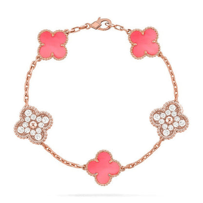 [Amore Jewels] CLOVER 5 MOTIFS  PINK MOP BRACELET COLLECTION