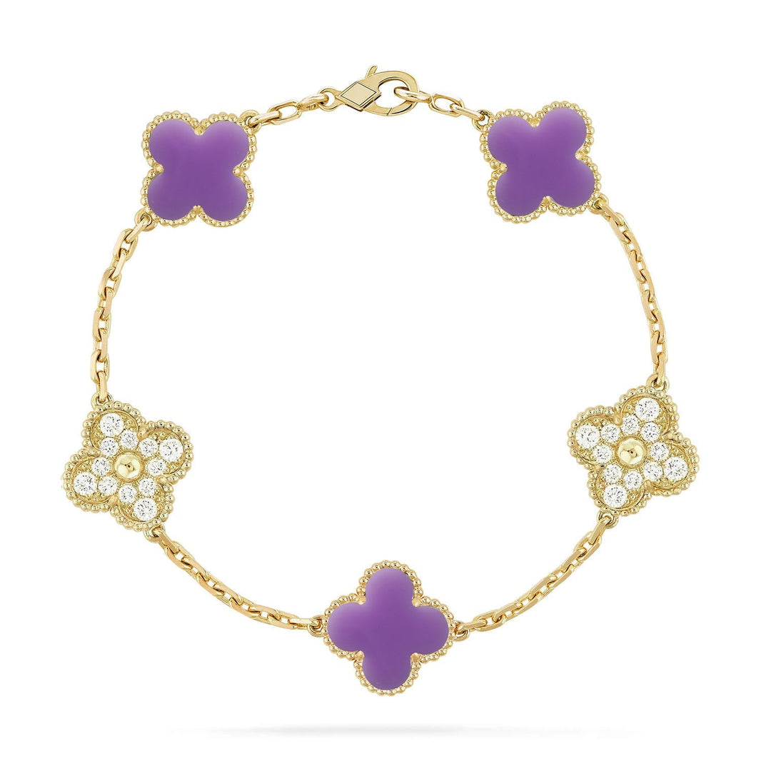 [Amore Jewels]CLOVER 5 MOTIF LIGHT PURPLE BRACELET COLLECTION