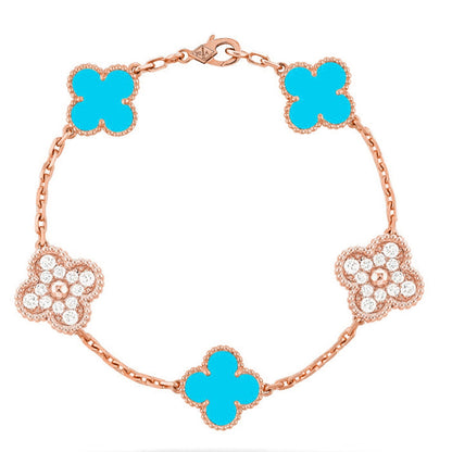 [Amore Jewels] CLOVER 5 MOTIF TURQUOISE BRACELET COLLECTION