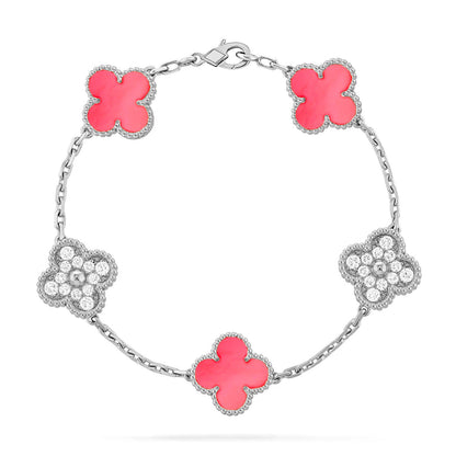 [Amore Jewels] CLOVER 5 MOTIFS  PINK MOP BRACELET COLLECTION